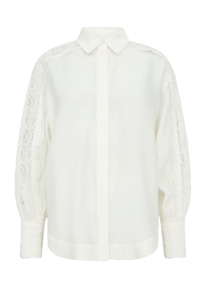 Molly skjorte with lace on shoulder Jet Stream Copenhagen Muse 